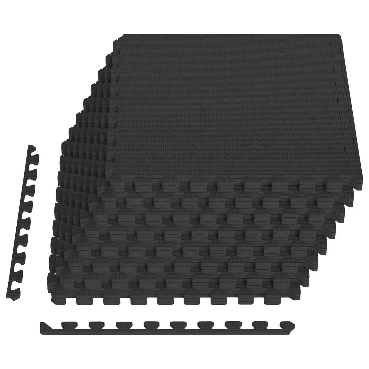 Exercise Floor Mats EVA Foam Interlocking 24 Piece Black
