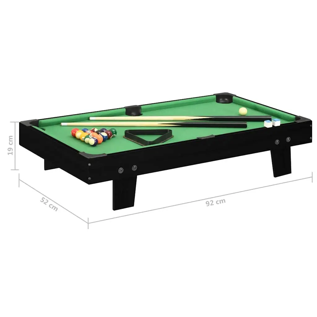 Mini Pool Table MDF 92x52x19cm Black Portable Tabletop Billiards Game Set