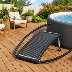 Solar Pool Heater Curved Panel Above Ground Adjustable Heating System 110x65cm