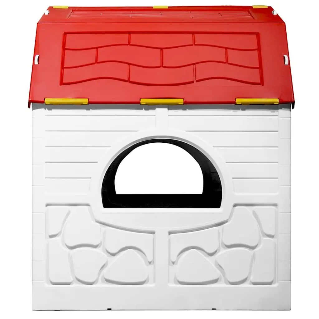 Kids Foldable Playhouse Cottage UV Weather-Resistant Plastic Multicolour