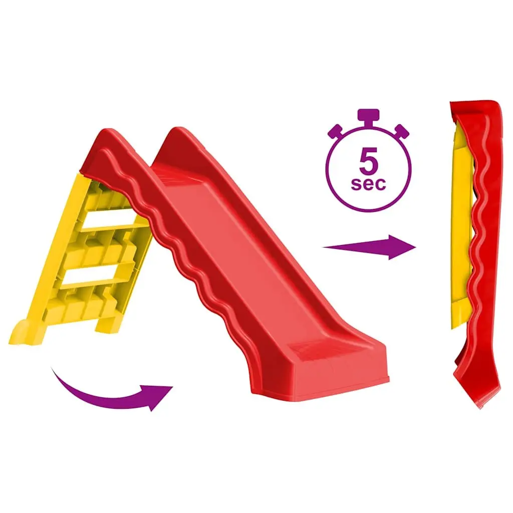 Foldable Slide Indoor Outdoor Play Equipment UV Weather Resistant Plastic Red Yellow Multicolour
