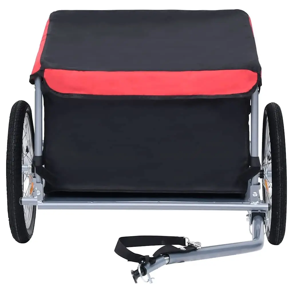 Bike Trailer Steel Frame Foldable Cargo Accessory Black 65kg Load Capacity