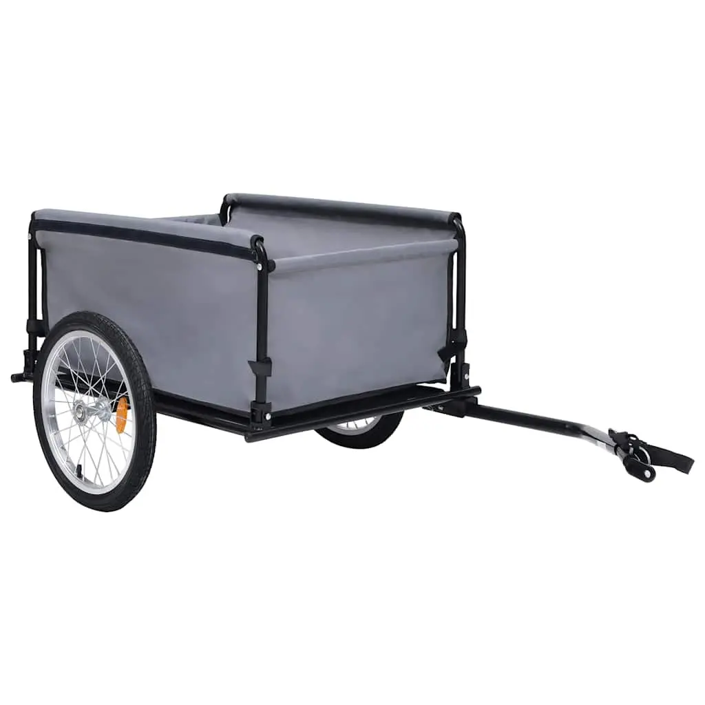Bicycle Trailer Steel Frame Foldable Grey