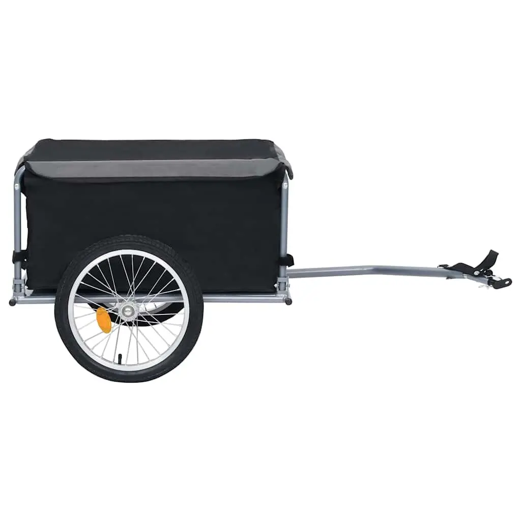 Bike Trailer Foldable Steel Frame Cargo for Commuting and Touring 65kg Capacity Grey