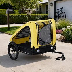 Practical Yellow Pet Bike Trailer for Daily Use