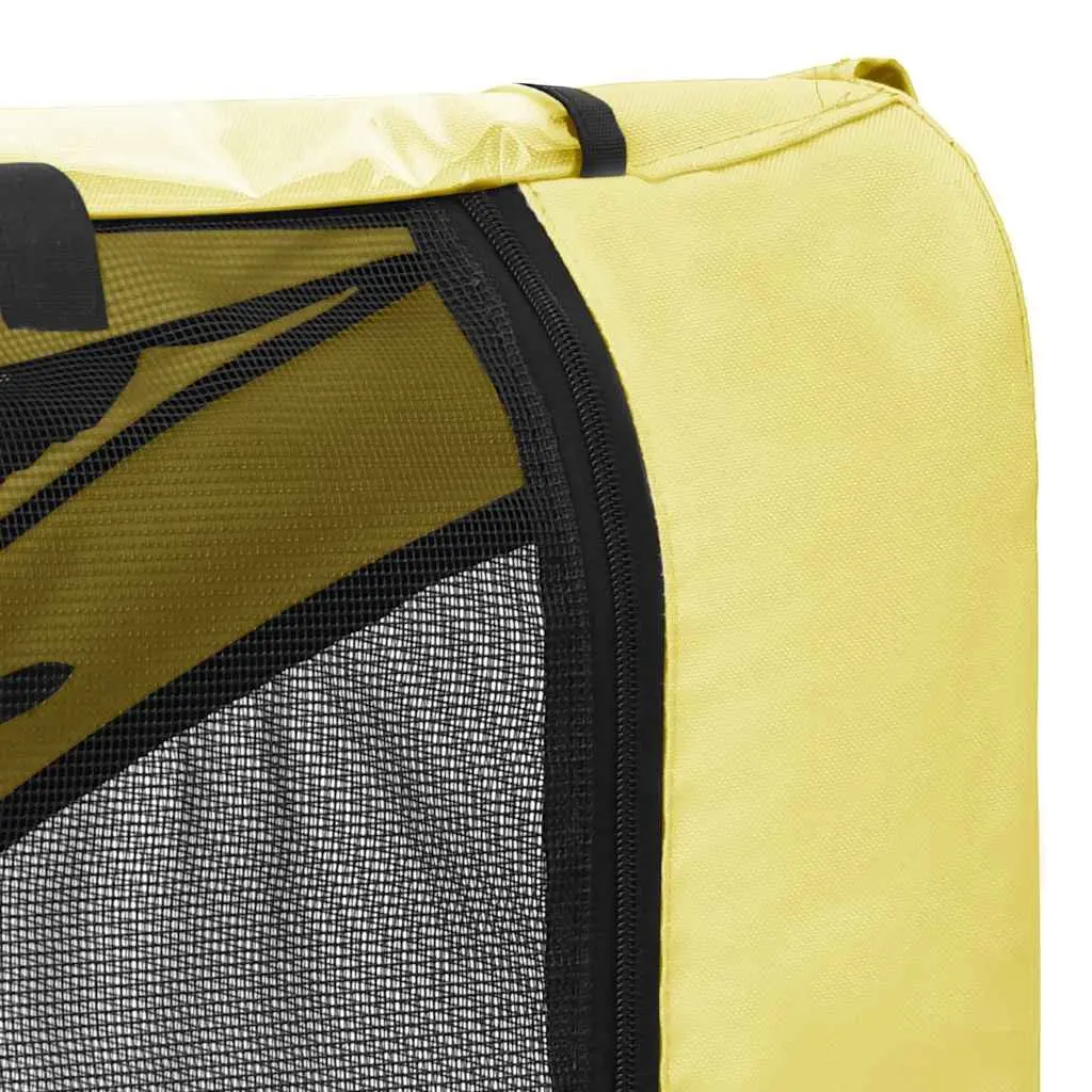 Pet Bike Trailer Steel Yellow Foldable Oxford Fabric