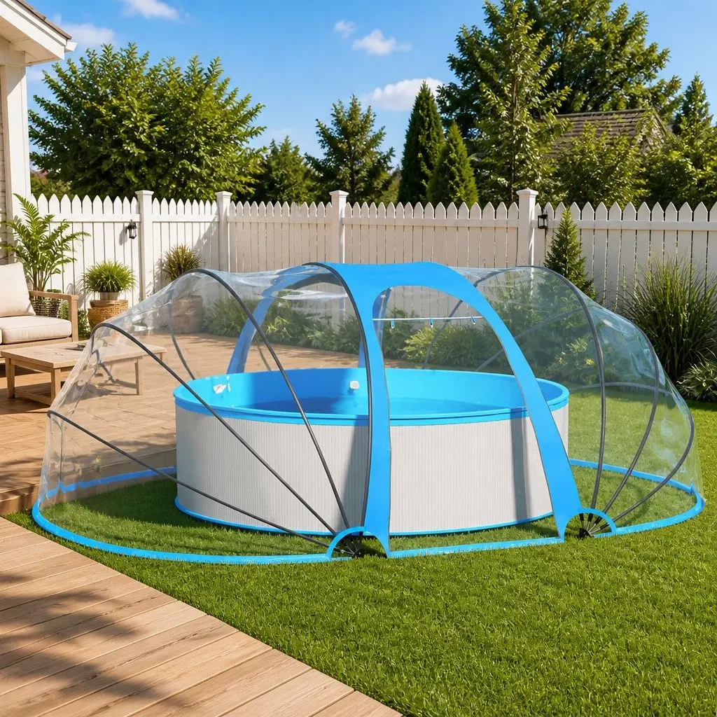 Pool Dome PVC 530x410x210cm Blue Shelter Cover Enclosure Canopy