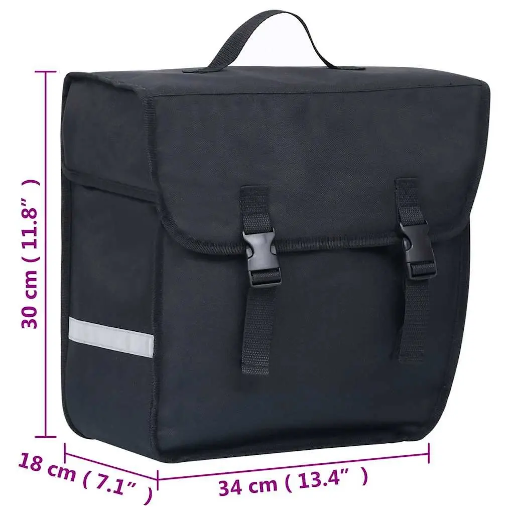 Single Bicycle Pannier Bag Waterproof 21L Black 600D Polyester