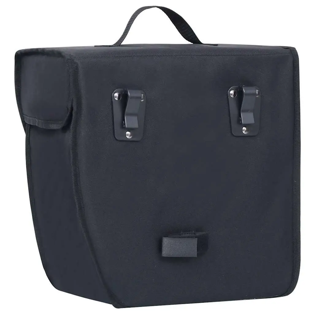 Single Bicycle Pannier Bag Waterproof 21L Black 600D Polyester