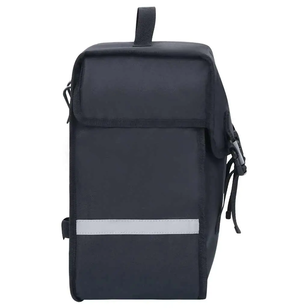 Single Bicycle Pannier Bag Waterproof 21L Black 600D Polyester