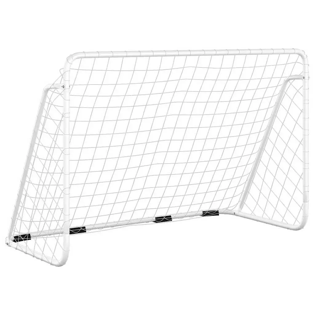 Football Goal Steel Frame 180x90x120 cm White Outdoor Sports