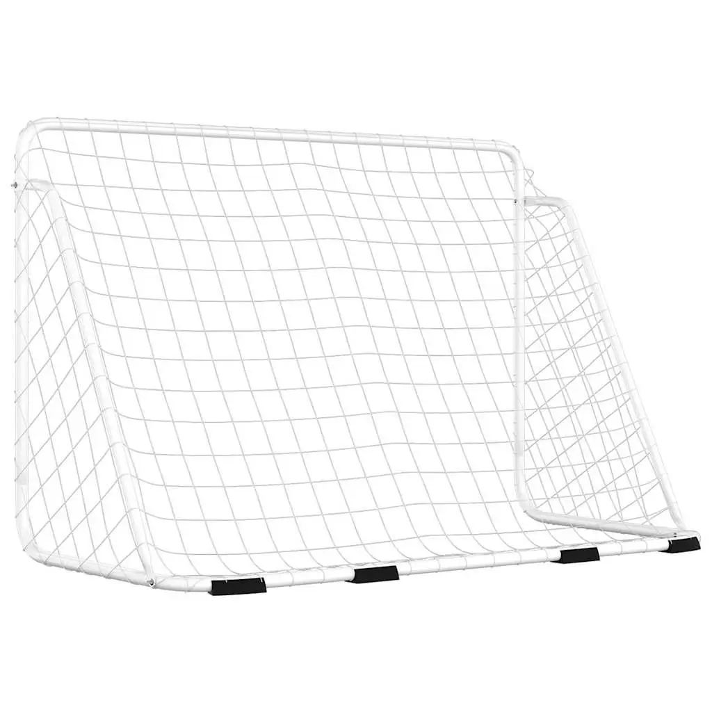 Football Goal Steel Frame 180x90x120 cm White Outdoor Sports