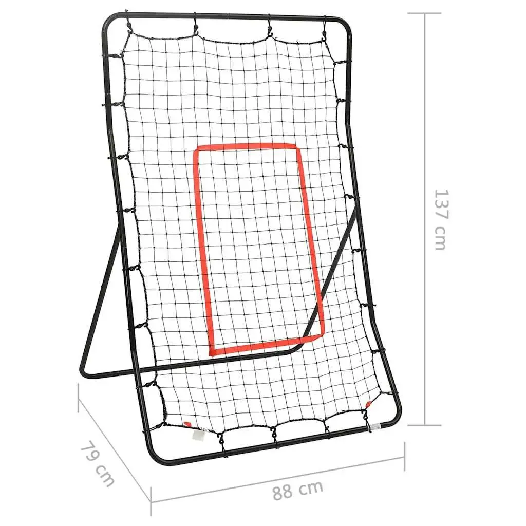 Softball Rebounder Steel Frame PE Net 88x79x137cm Training Equipment Black