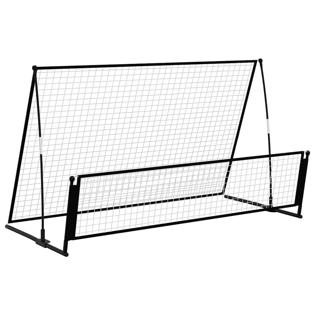 Soccer Rebounder Football Goal Portable Training Net Steel 202x104x120cm Black