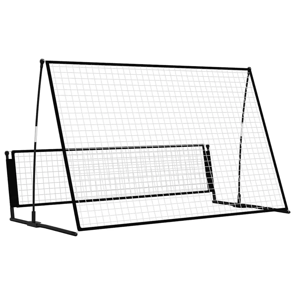 Soccer Rebounder Football Goal Portable Training Net Steel 202x104x120cm Black