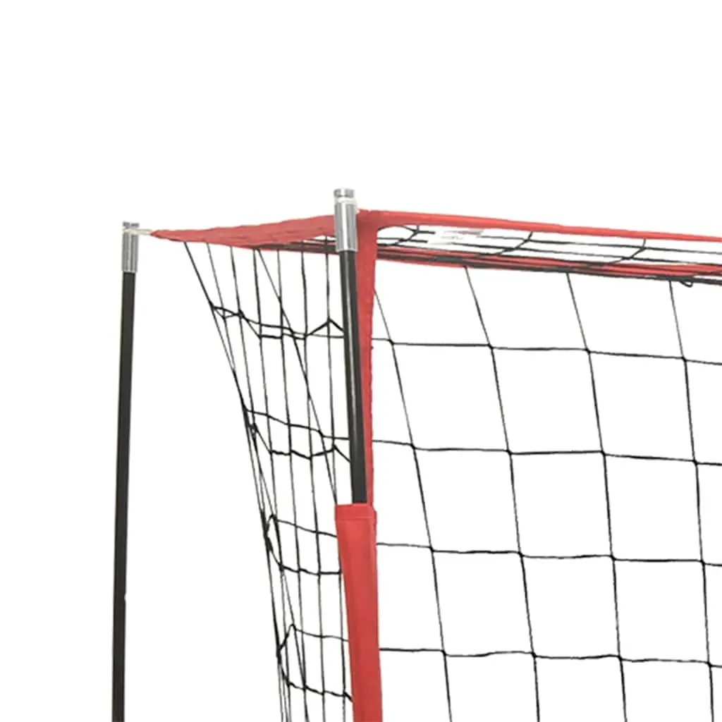 Soccer Goal Steel Frame Polyester Net Foldable Portable Black 184 x 91 x 124.5 cm