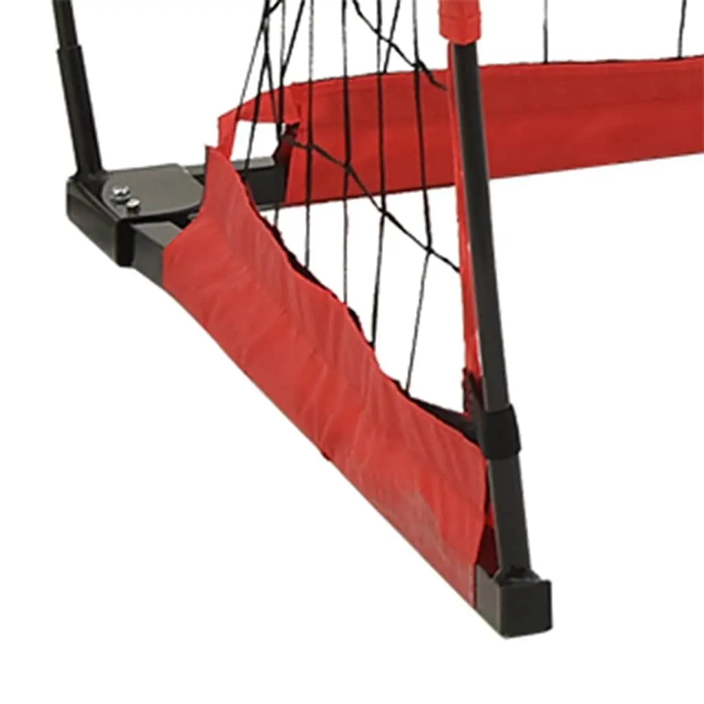 Soccer Goal Steel Frame Polyester Net Foldable Portable Black 184 x 91 x 124.5 cm