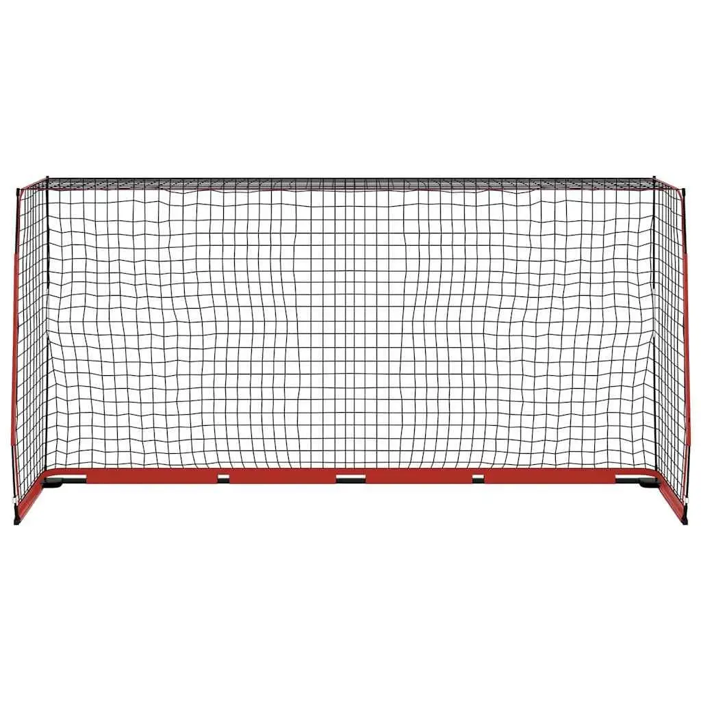 Foldable Soccer Goal Steel Frame 366.5x91x183 cm Black