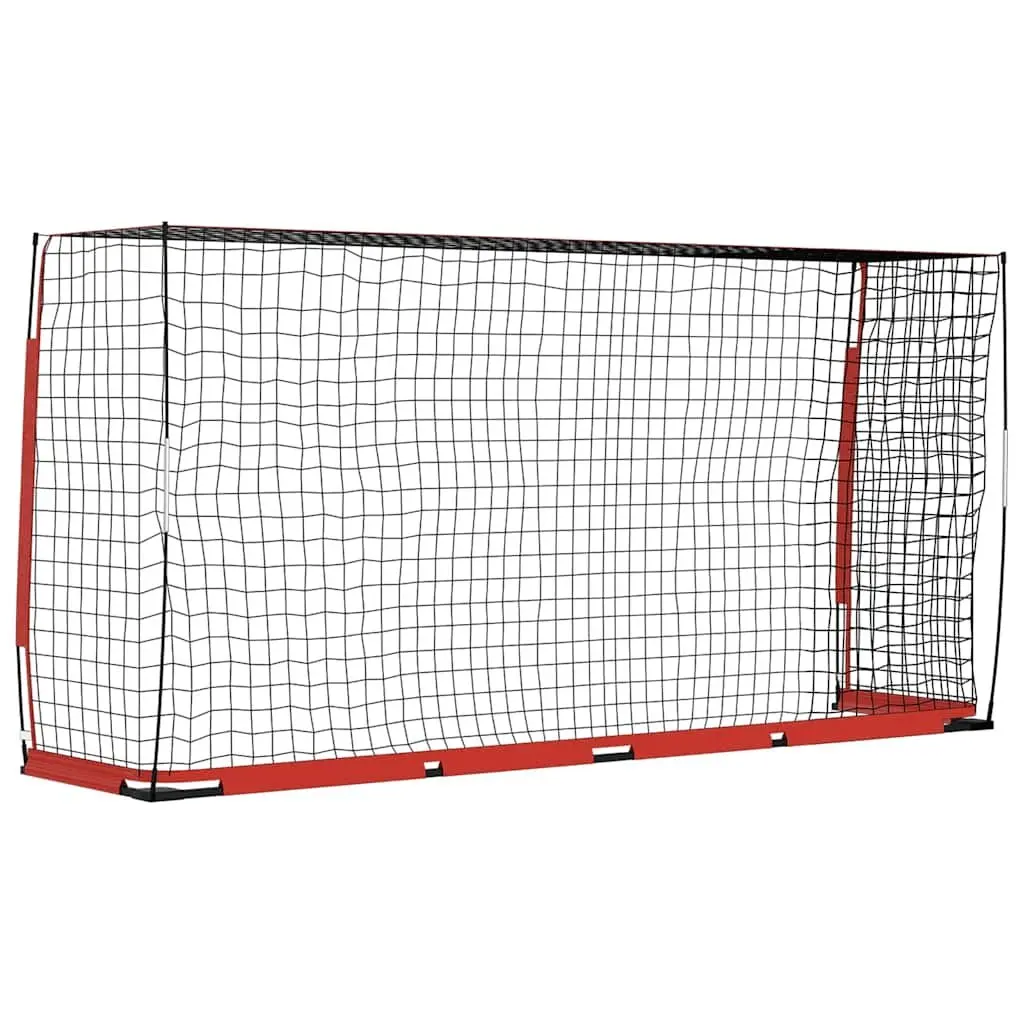 Foldable Soccer Goal Steel Frame 366.5x91x183 cm Black