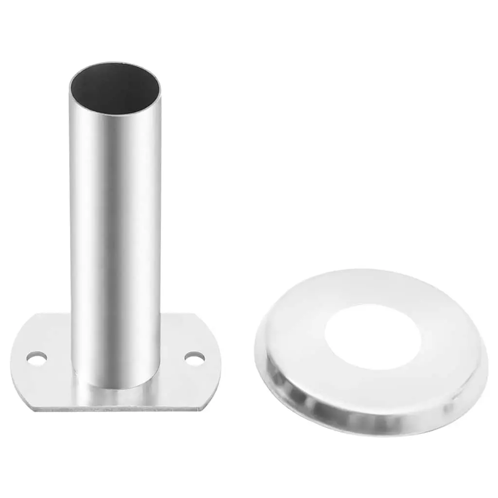 Stainless Steel Pool Ladder Handrail Brackets 2 Piece Silver Mounting Hardware Set