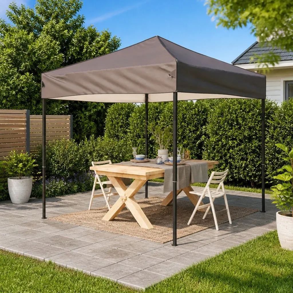 Folding Party Tent 210D Oxford Fabric 2x2m Taupe