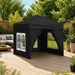 Perfect for Any Occasion: Black Folding Party Tent 2x2 m