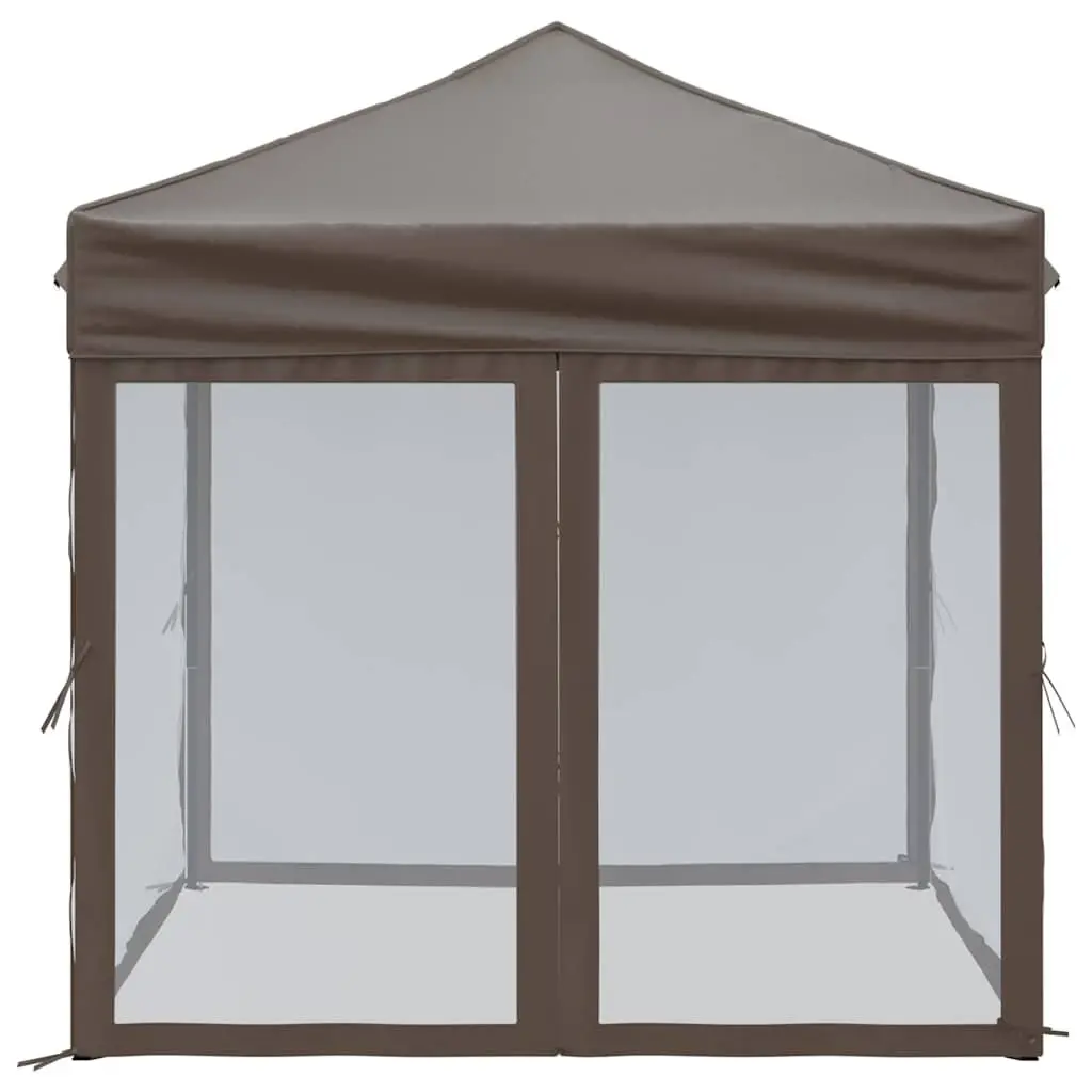 Folding Canopy Tent 210D Oxford Fabric 2x2m Taupe Outdoor Gazebo Sidewalls