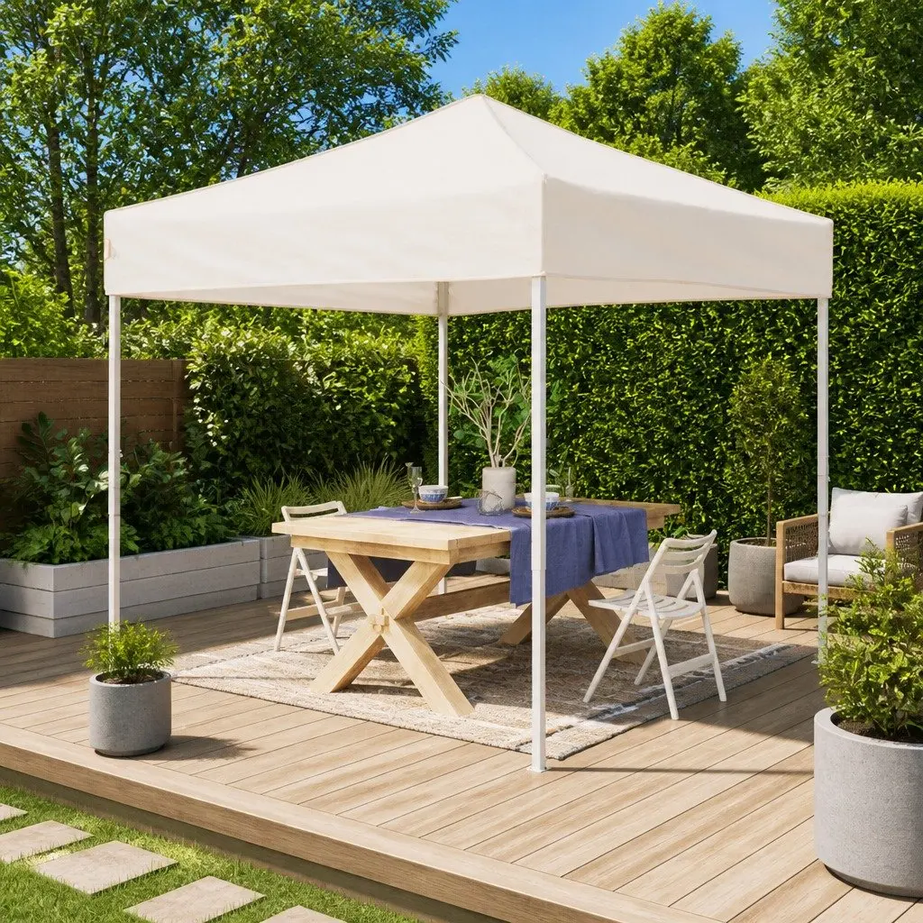 Folding Party Tent Cream 3x3m Outdoor Gazebo Canopy