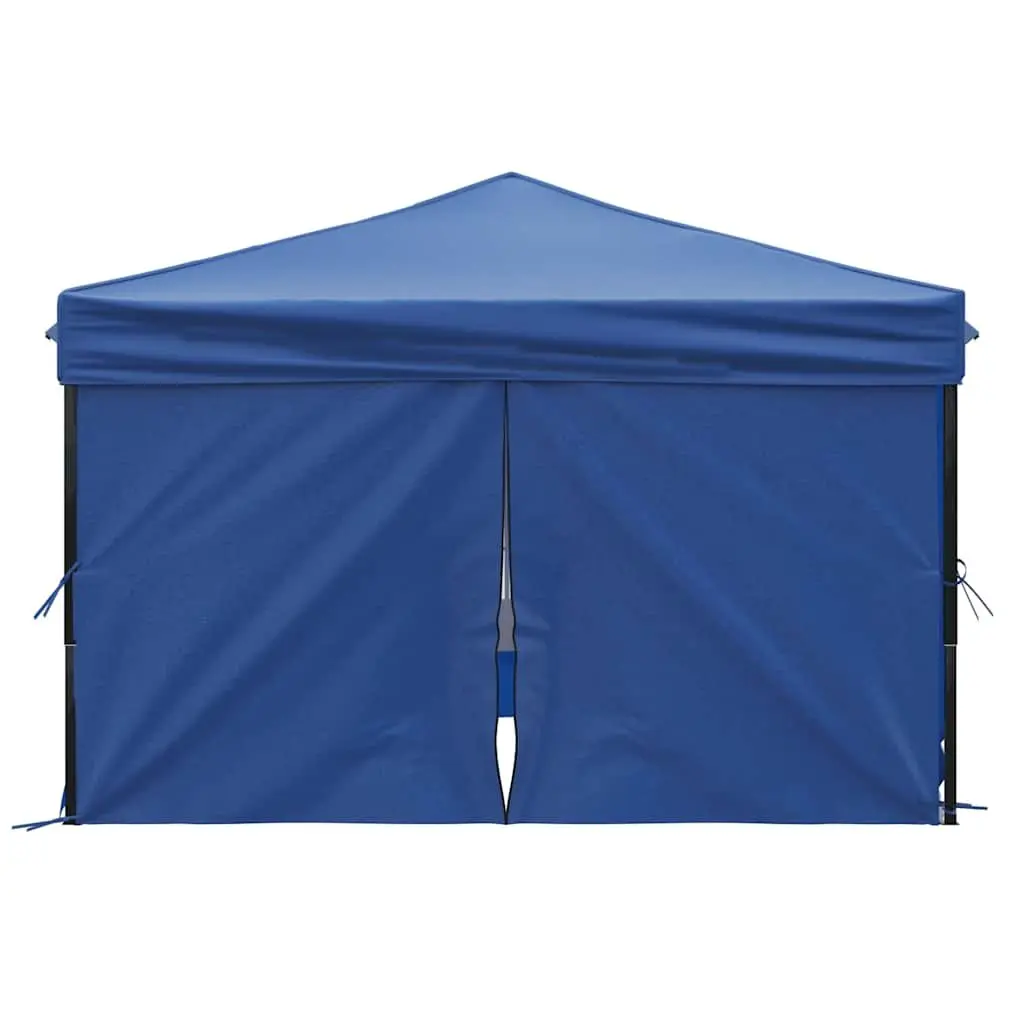 Folding Party Tent 3x3m Steel Frame Blue 210D Oxford Fabric with Sidewalls