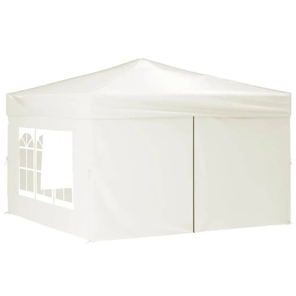 Folding Party Tent 210D Oxford Fabric 3x3 m Cream with Sidewalls