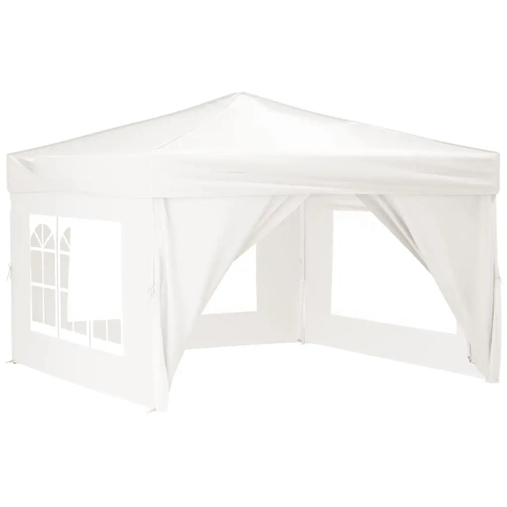 Folding Party Tent Steel 3x3m White with Sidewalls