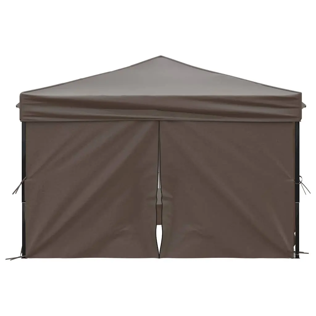 Folding Party Tent 3x3m Steel Taupe Waterproof with Sidewalls