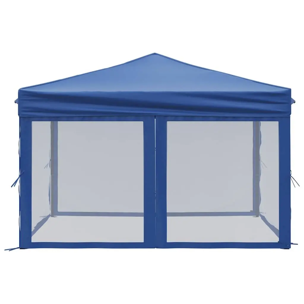 Folding Party Tent 210D Oxford Fabric 3x3 m Blue with Sidewalls