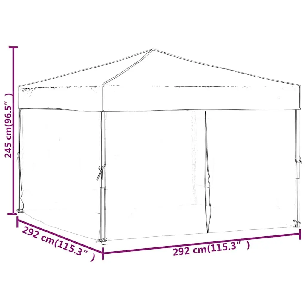 Folding Party Tent 210D Oxford Fabric 3x3 m Blue with Sidewalls