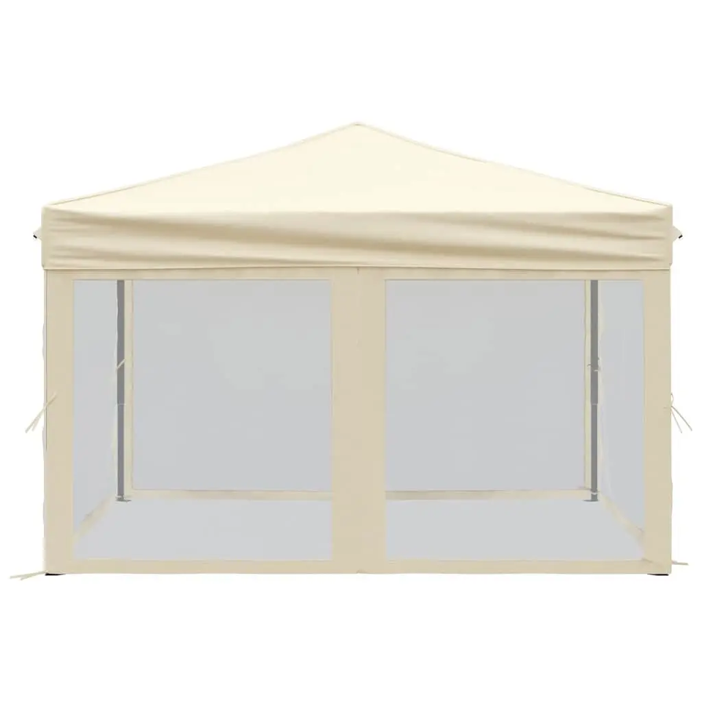 Folding Party Tent Steel 3x3m Cream with Sidewalls