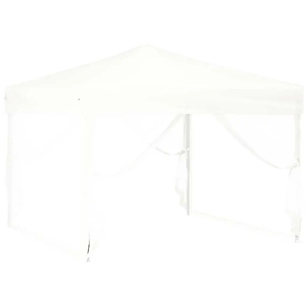 Folding Party Tent 210D Oxford Fabric 3x3m White with Sidewalls