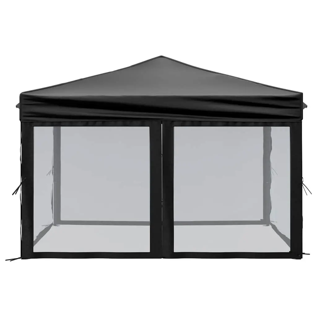 Folding Party Tent 210D Oxford Fabric 3x3m Black Portable Outdoor Canopy Gazebo