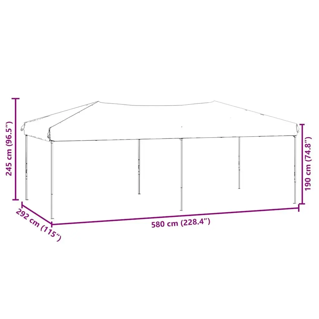 Folding Party Tent 3x6m 210D Oxford Fabric Cream Outdoor Canopy Gazebo with Sidewalls
