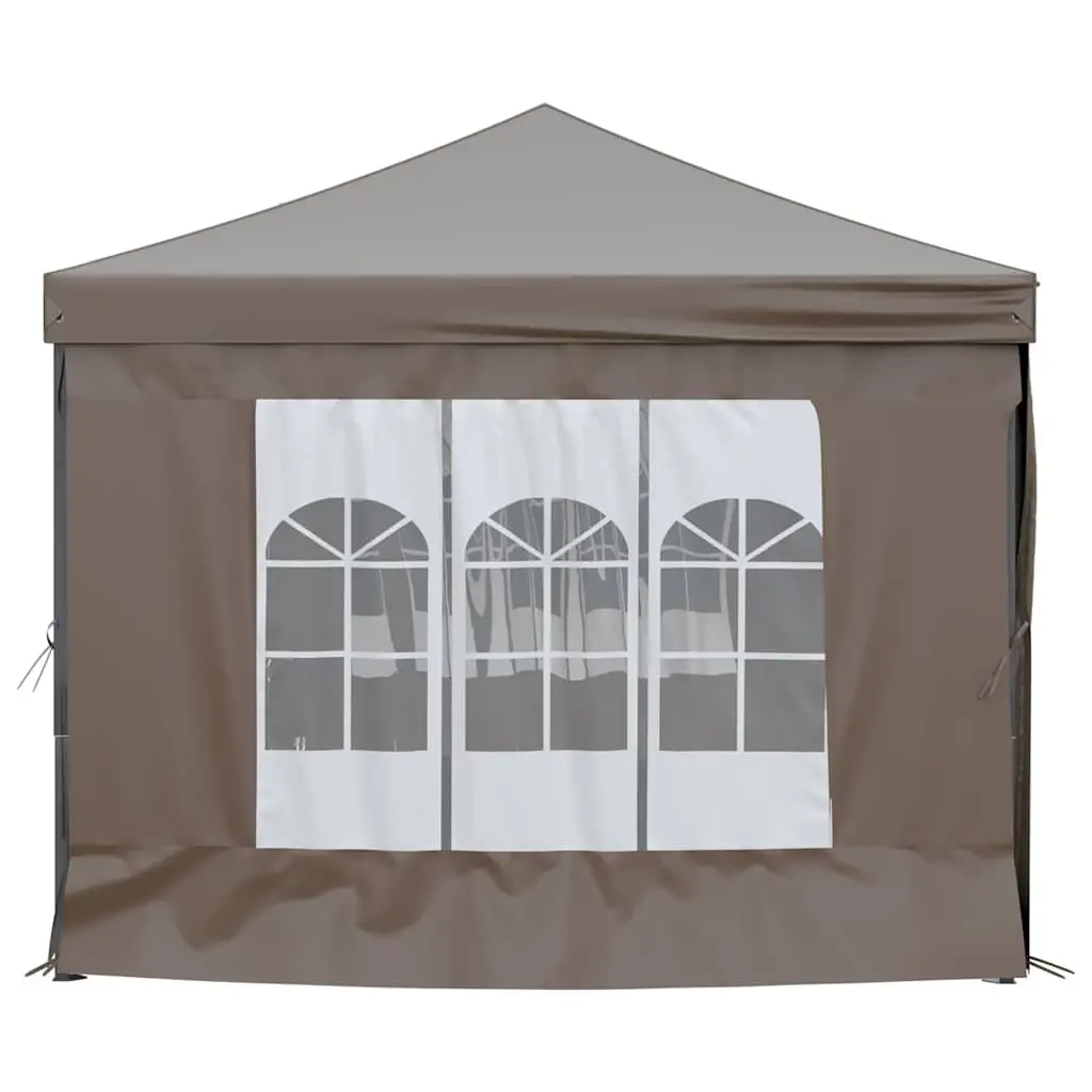 Folding Party Tent 210D Oxford Fabric 3x6m Taupe with Sidewalls