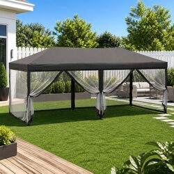 Folding Party Tent for Outdoor Events: 3x6 m Anthracite