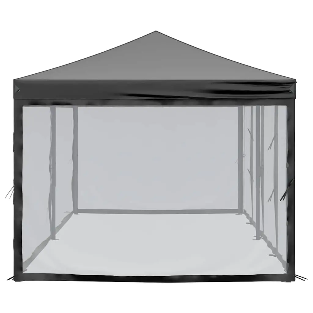 Folding Party Tent 210D Oxford Fabric Black 3x6 m Outdoor Canopy with Sidewalls