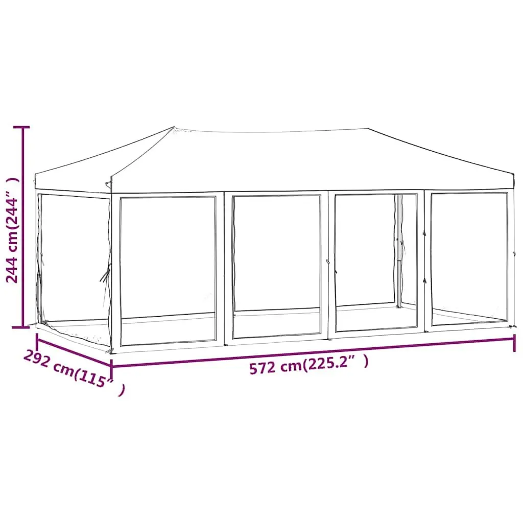 Folding Party Tent Steel 3x6 m Taupe with Sidewalls
