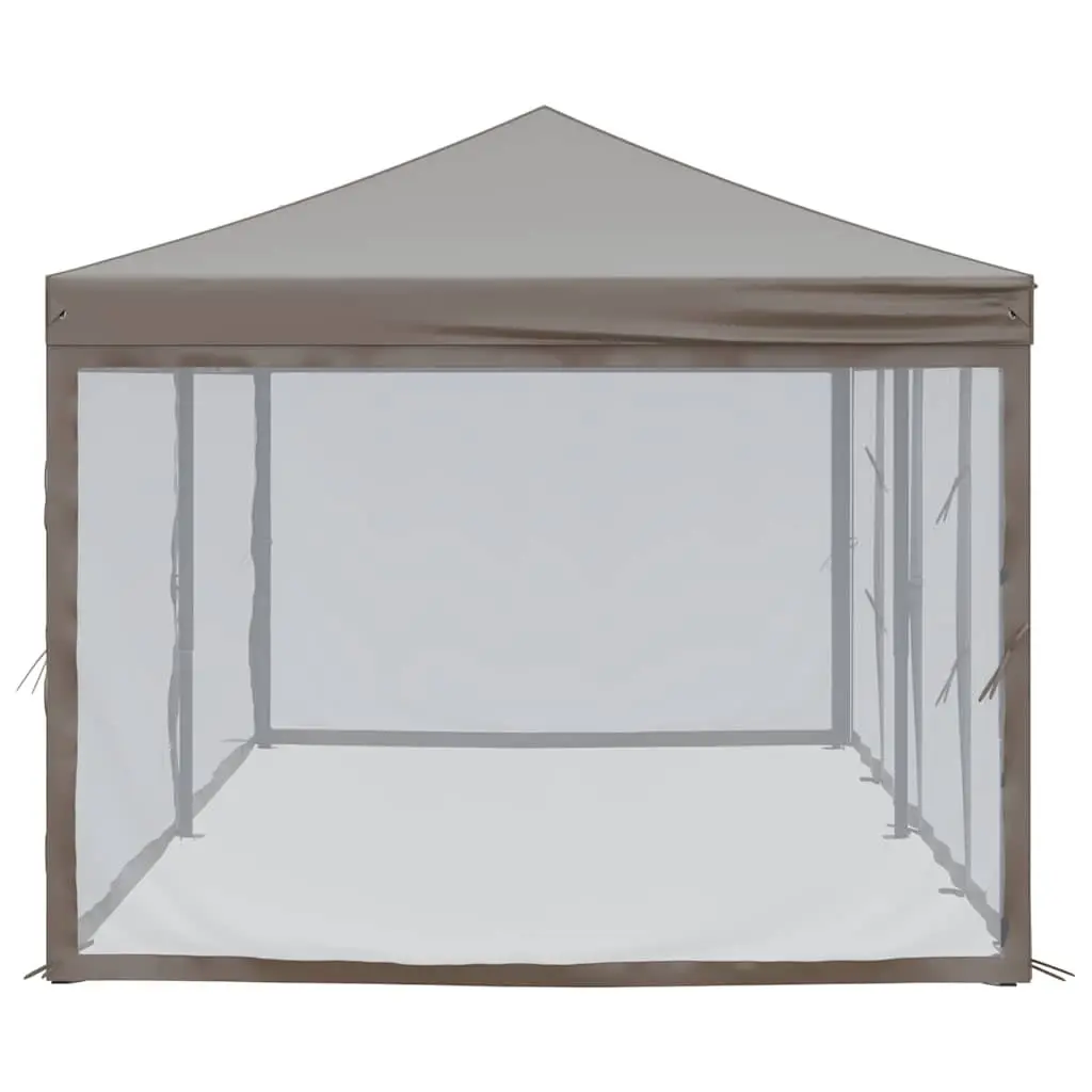 Folding Party Tent Steel 3x6 m Taupe with Sidewalls
