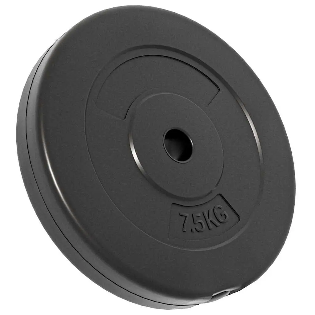 Weight Plates 6 Piece Set Cement Coated 30 kg Dumbbell Barbell Home Gym Black Discs