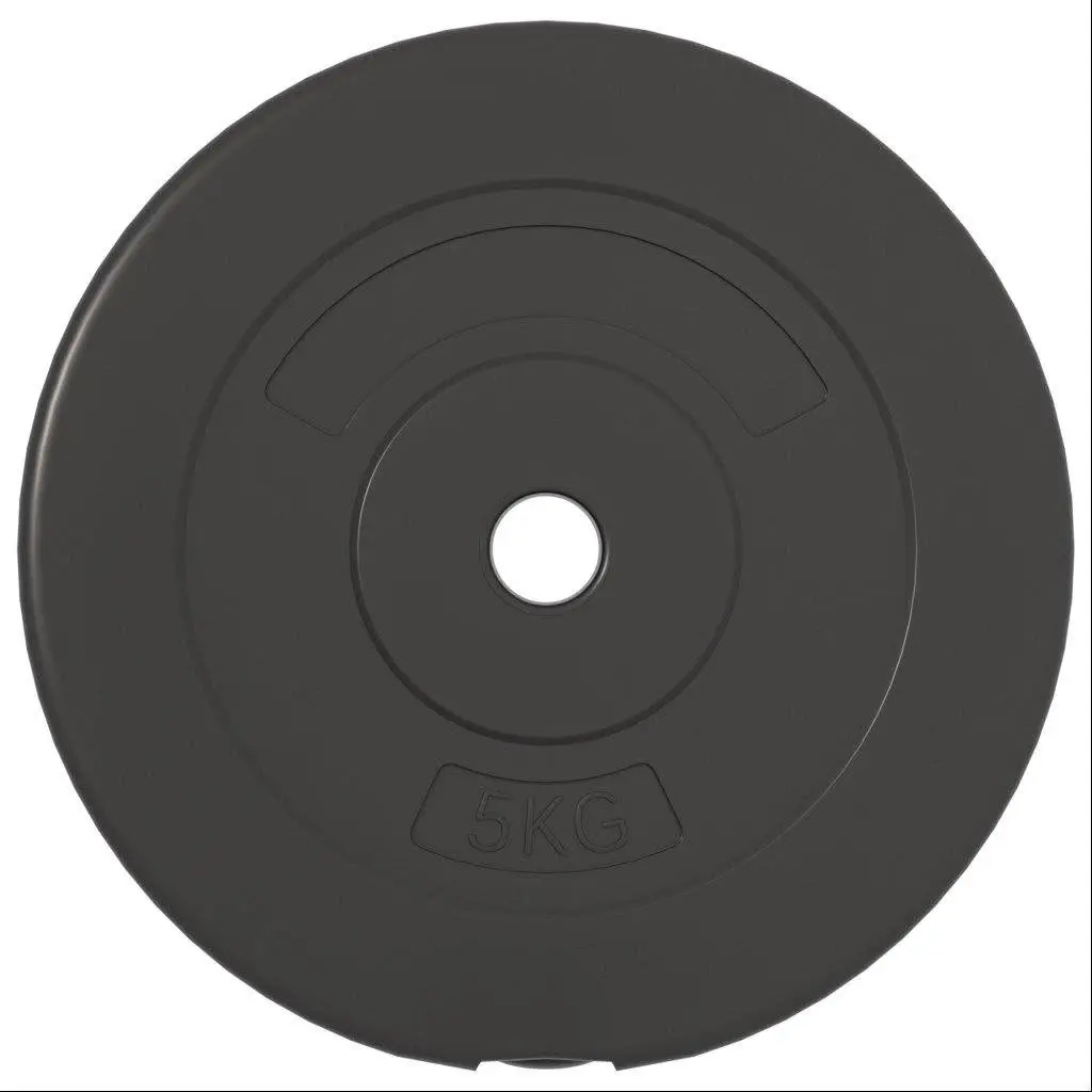 Weight Plates 6 Piece Set Cement Coated 30 kg Dumbbell Barbell Home Gym Black Discs