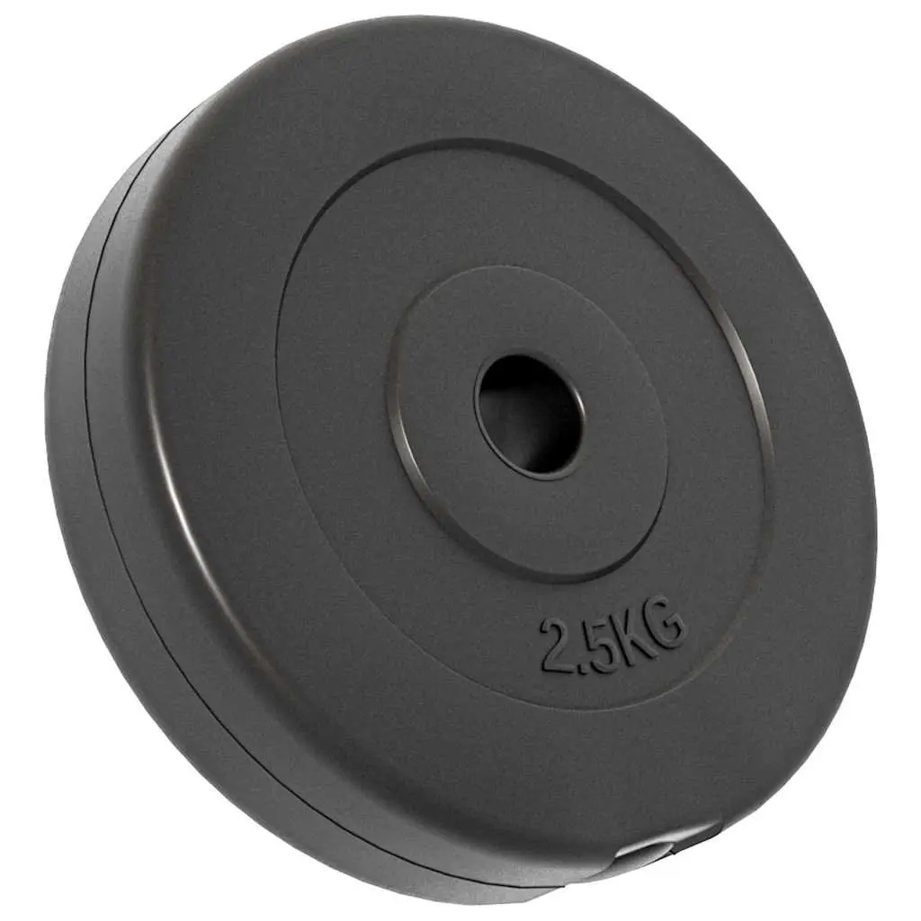 Weight Plates 6 Piece Set Cement Coated 30 kg Dumbbell Barbell Home Gym Black Discs