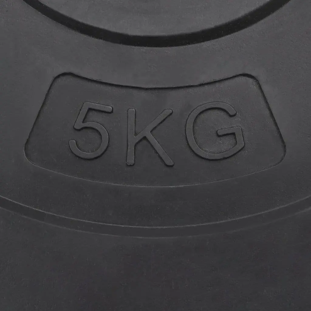 Weight Plates 6 Piece Set Cement Coated 30 kg Dumbbell Barbell Home Gym Black Discs