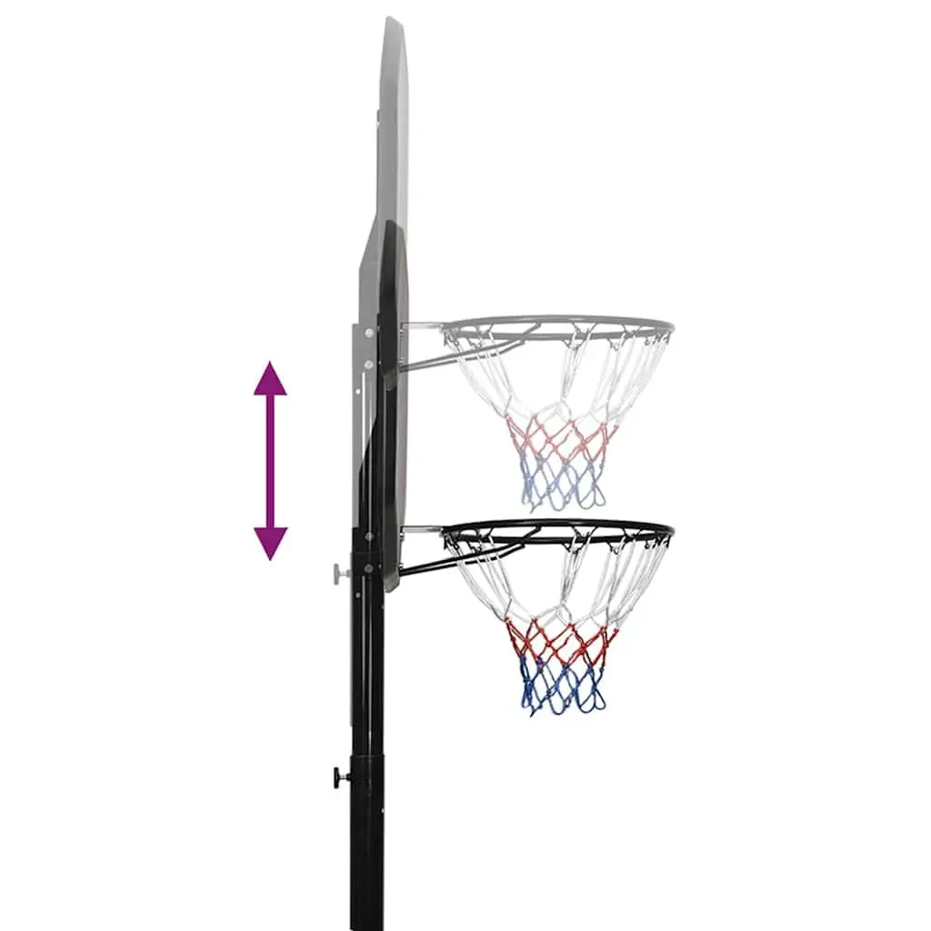Adjustable Basketball Stand Steel 258-363 cm Black Portable Outdoor Indoor Game Net