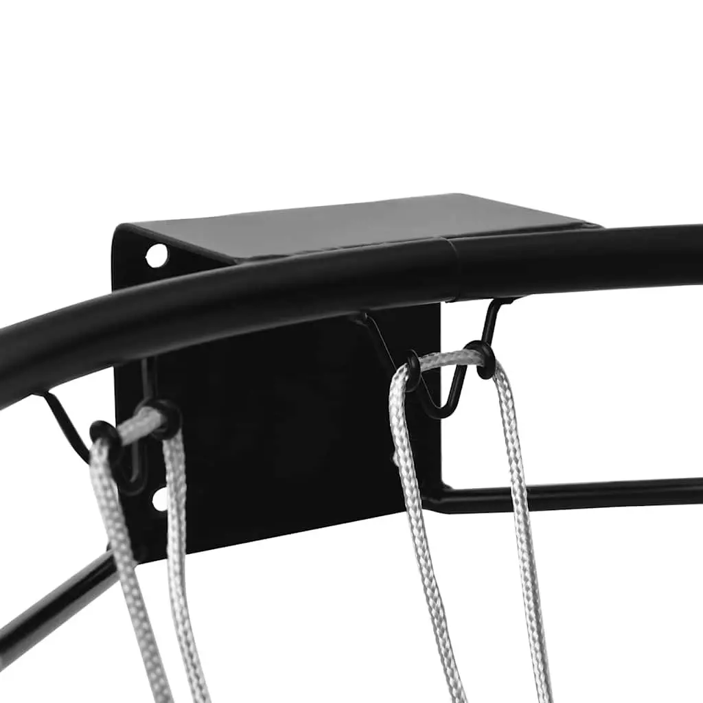 Basketball Rim Steel 45cm Black Wall Mount Indoor Outdoor Hoop