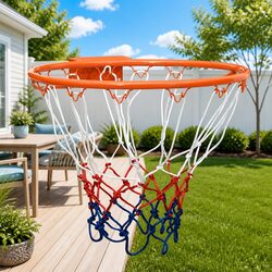Wall-Mounted Steel Basketball Rim - 39cm Orange